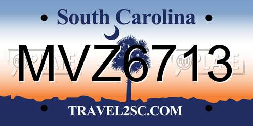 MVZ6713 South Carolina License Plate