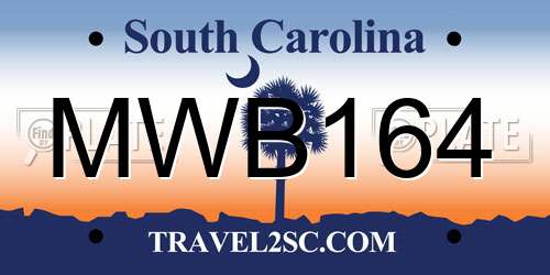 MWB164 South Carolina License Plate