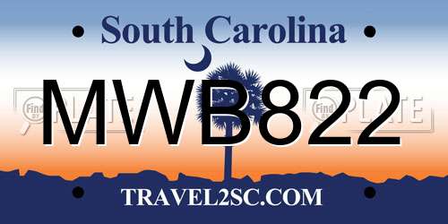 MWB822 South Carolina License Plate