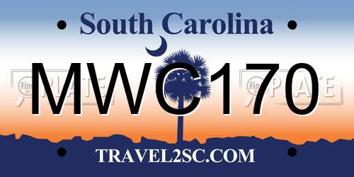 MWC170 South Carolina License Plate