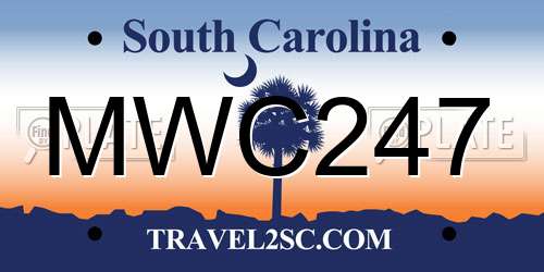 MWC247 South Carolina License Plate