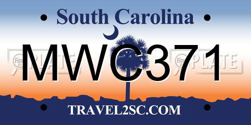 MWC371 South Carolina License Plate