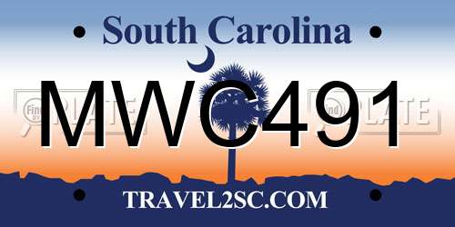 MWC491 South Carolina License Plate
