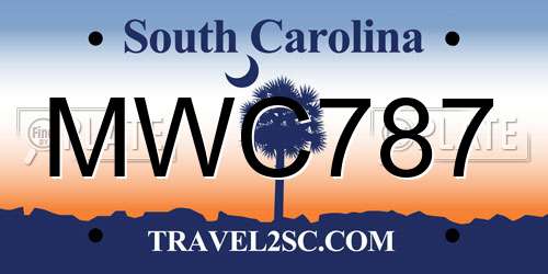 MWC787 South Carolina License Plate