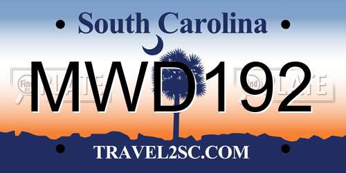 MWD192 South Carolina License Plate
