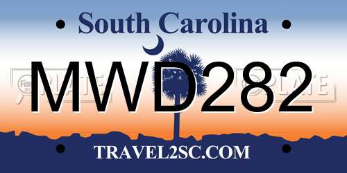 MWD282 South Carolina License Plate