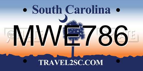 MWE786 South Carolina License Plate