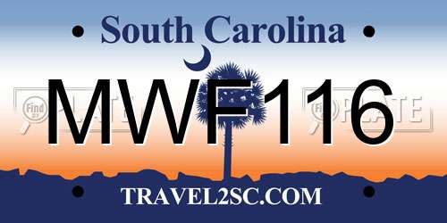 MWF116 South Carolina License Plate