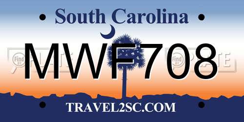 MWF708 South Carolina License Plate