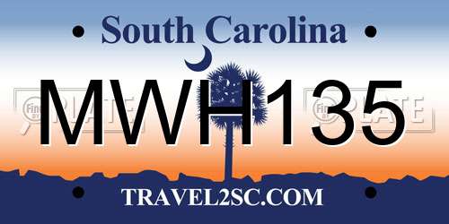 MWH135 South Carolina License Plate