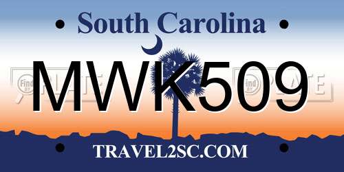 MWK509 South Carolina License Plate