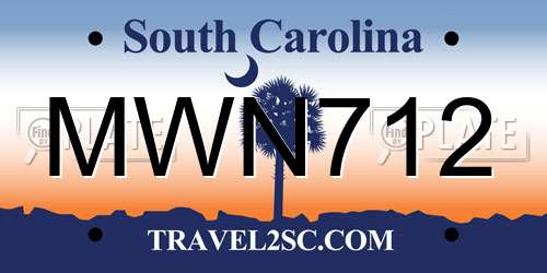 MWN712 South Carolina License Plate