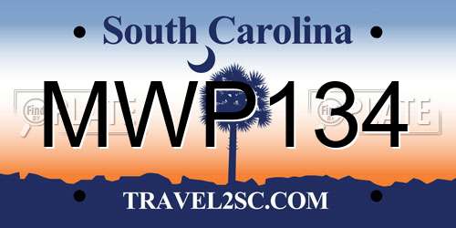 MWP134 South Carolina License Plate