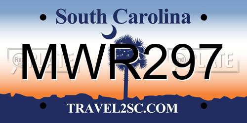 MWR297 South Carolina License Plate