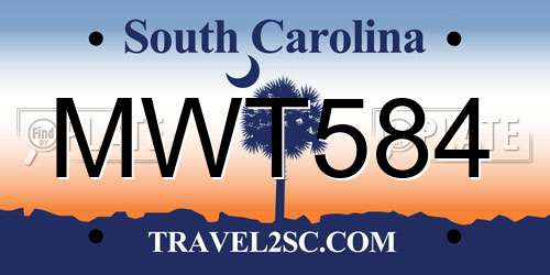 MWT584 South Carolina License Plate