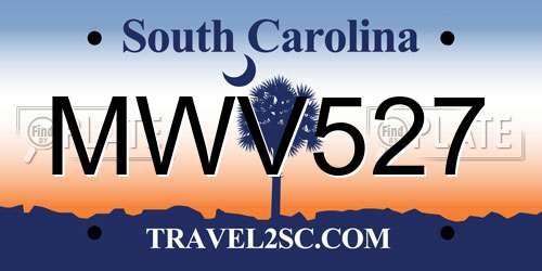 MWV527 South Carolina License Plate