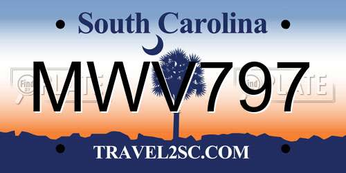 MWV797 South Carolina License Plate