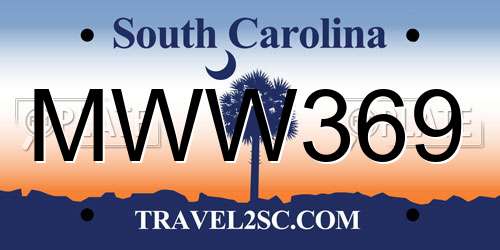 MWW369 South Carolina License Plate