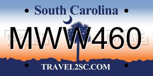 MWW460 South Carolina License Plate