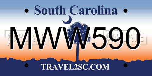 MWW590 South Carolina License Plate