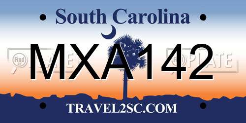 MXA142 South Carolina License Plate