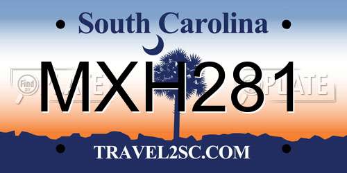 MXH281 South Carolina License Plate