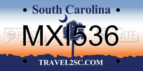 MXI536 South Carolina License Plate