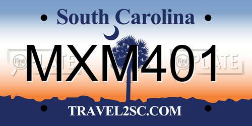 MXM401 South Carolina License Plate