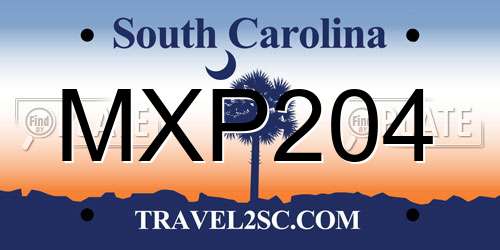 MXP204 South Carolina License Plate