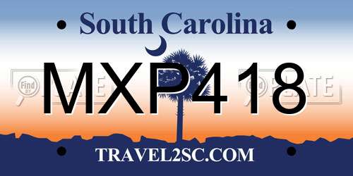 MXP418 South Carolina License Plate
