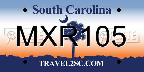MXR105 South Carolina License Plate