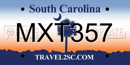 MXT357 South Carolina License Plate