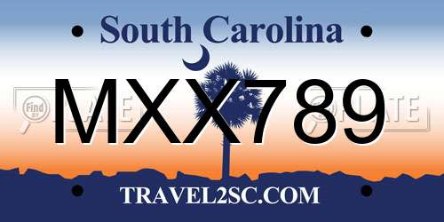 MXX789 South Carolina License Plate