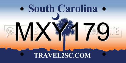 MXY179 South Carolina License Plate