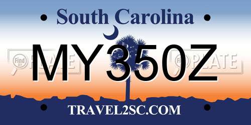 MY350Z South Carolina License Plate