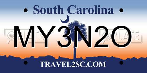 MY3N2O South Carolina License Plate