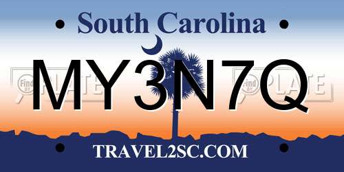 MY3N7Q South Carolina License Plate