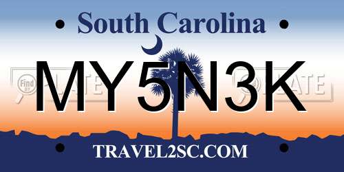 MY5N3K South Carolina License Plate