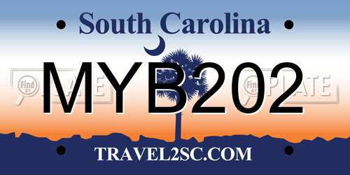 MYB202 South Carolina License Plate
