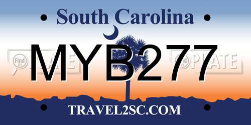 MYB277 South Carolina License Plate