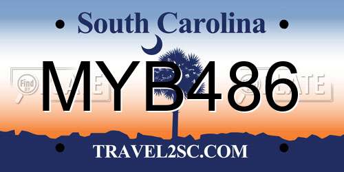 MYB486 South Carolina License Plate