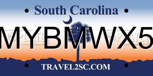 MYBMWX5 South Carolina License Plate