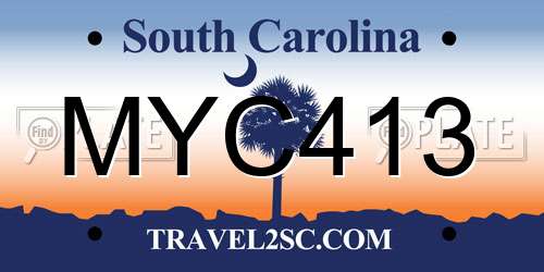 MYC413 South Carolina License Plate