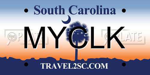 MYCLK South Carolina License Plate