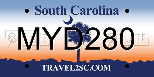 MYD280 South Carolina License Plate