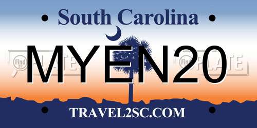 MYEN20 South Carolina License Plate