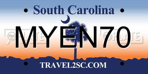 MYEN70 South Carolina License Plate