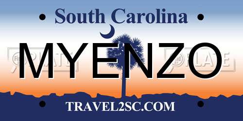 MYENZO South Carolina License Plate