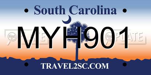 MYH901 South Carolina License Plate