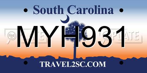 MYH931 South Carolina License Plate